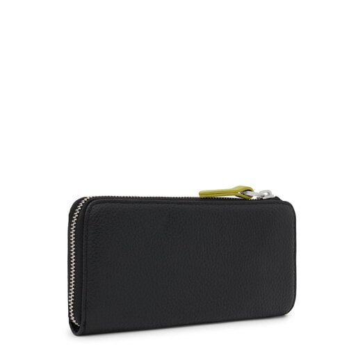 Peňaženka z čiernej kože TOUS Logo Lynn