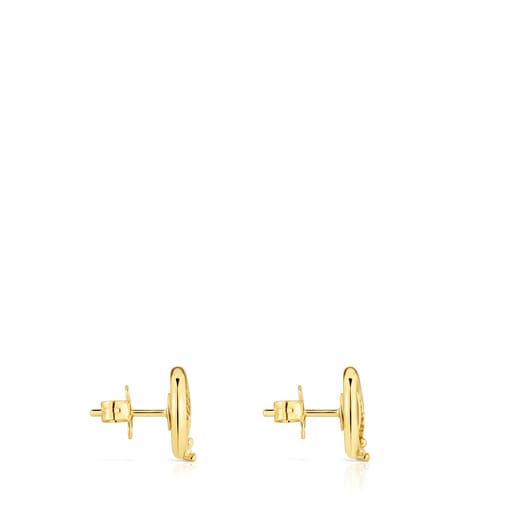 Yunque openwork earrings with 18 kt gold plating over silver and mother ...