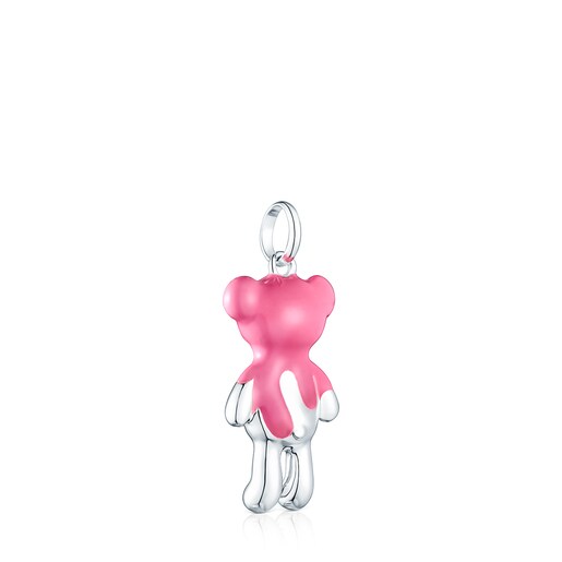 Colgante de plata y esmalte fucsia Teddy Bear - Exclusivo online