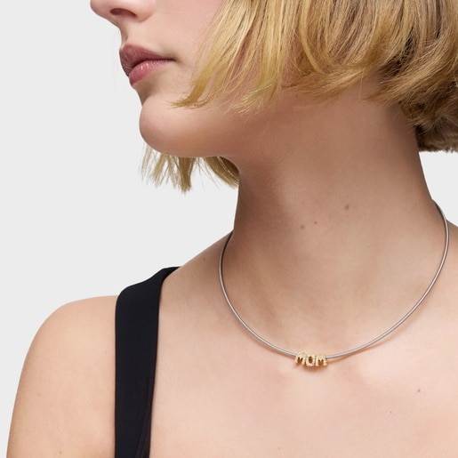 18kt gold plating over silver pack of Charms with diamonds TOUS Mom