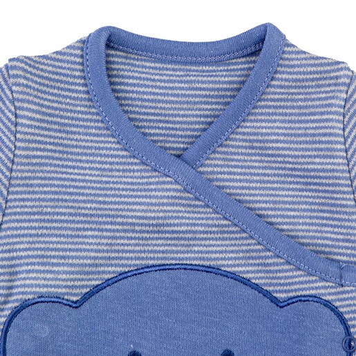 Conjunto" Primera puesta"cruzado Risc Azul