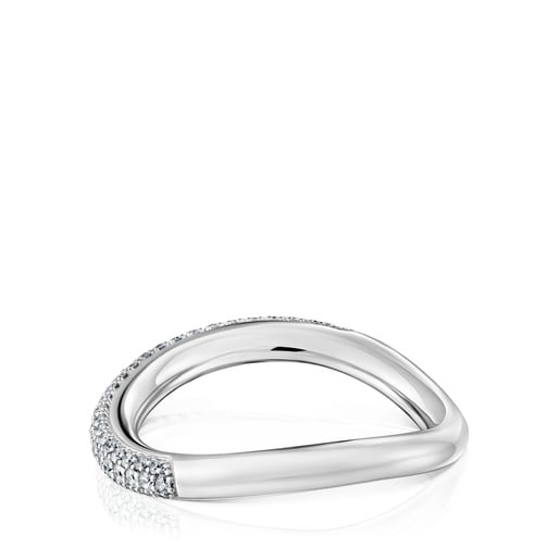 Anell d'or blanc degradé i diamants New Hav