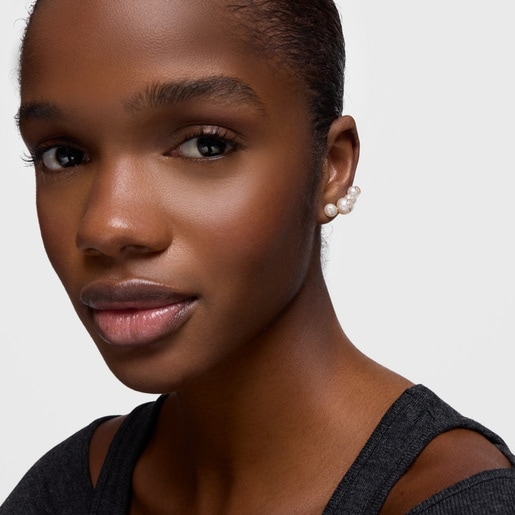 Boucles d’oreilles argent et perles de culture 6 mm TOUS Icon Pearl