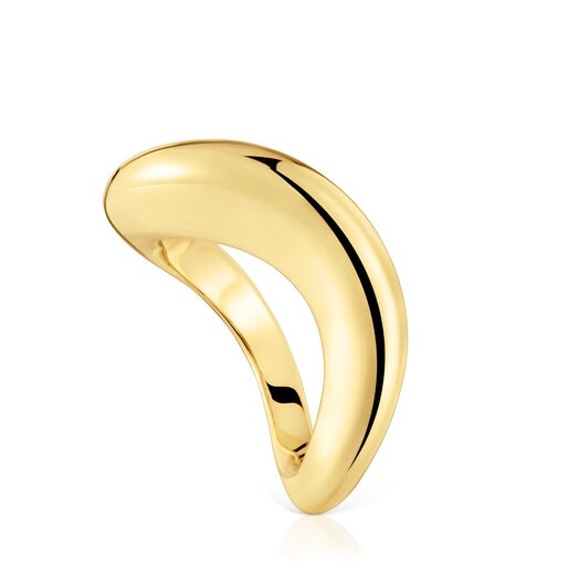 Mały pierścionek ze srebra pokrytego 18-karatowym złotem Galia Basics