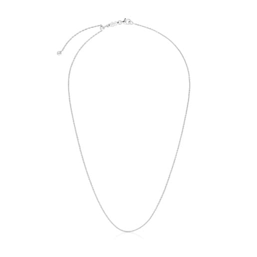 Obojkový náhrdelník Basics z bílého zlata o délce 40 cm