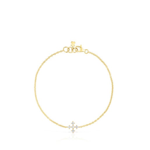 Gold Cross bracelet with diamonds Les Classiques | TOUS