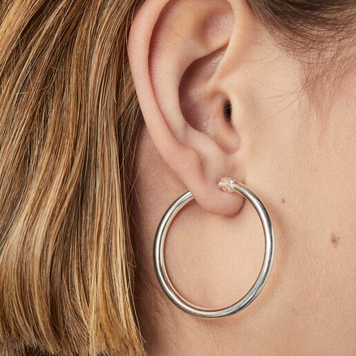 TOUS Basics large Earrings in Silver | TOUS