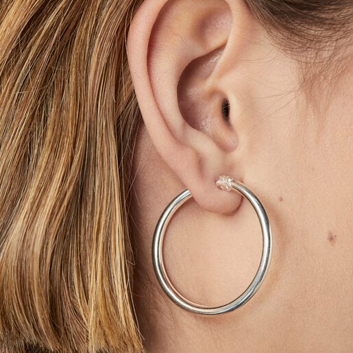 TOUS Basics Large Earrings in Silver