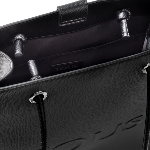 Large black T Pop Shopping bag