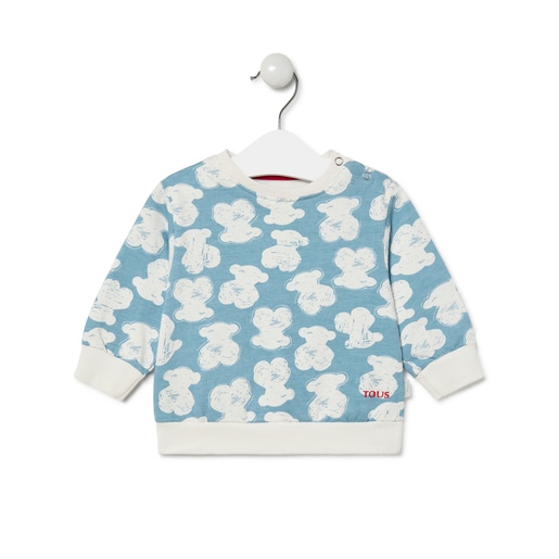 Sweatshirt Casual estampada Azul Celeste