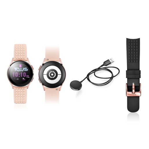 Reloj smartwatch Samsung Galaxy Watch 4 for TOUS de aluminio rosado con correa de silicona