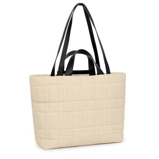 Large beige TOUS Empire Padded Tote bag