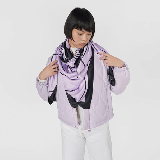 Pañuelo de poliéster malva TOUS Maar