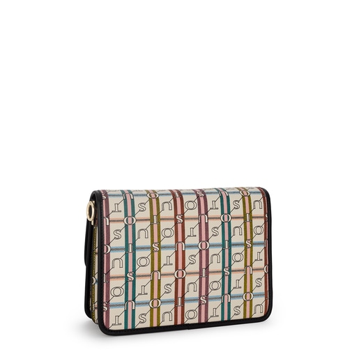 Бежево-черная сумка-кроссбоди Audree TOUS Crossroad среднего размера