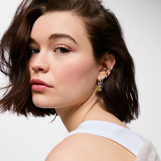 Aros de aro pequeños motivo oso bicolor Sweet Dolls