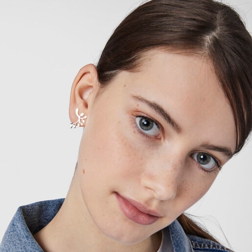 Серебряные серьги с листьями Fragile Nature