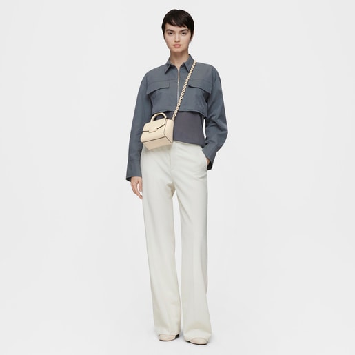 תיק צד TOUS Lucia מיני בצבע בז'