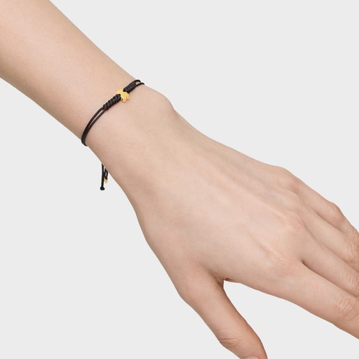 Gold and nylon bear-motif Bracelet Sweet Dolls