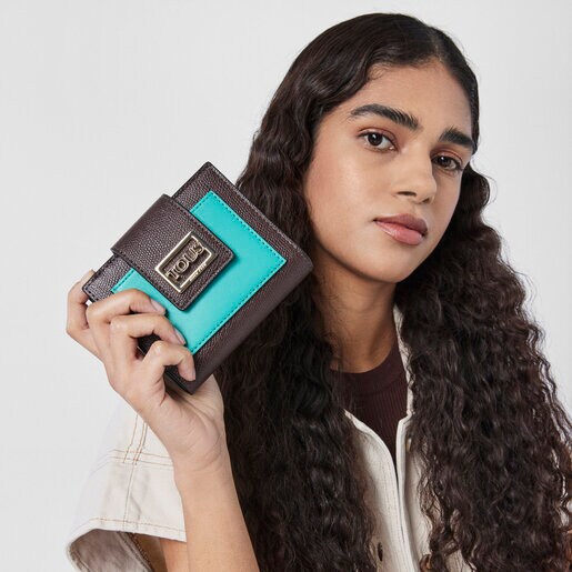 ブラウンのスモールポケットウォレット TOUS Funny