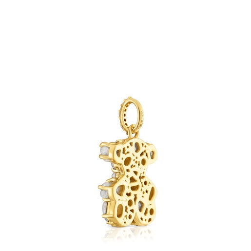 Bear Pendant with 18kt gold plating over silver and diamonds TOUS Sweet 40s