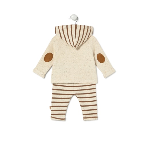 Boys outfit in Brown ecru