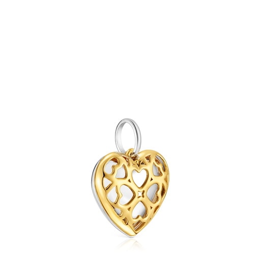 Two-tone double heart Pendant Medallions