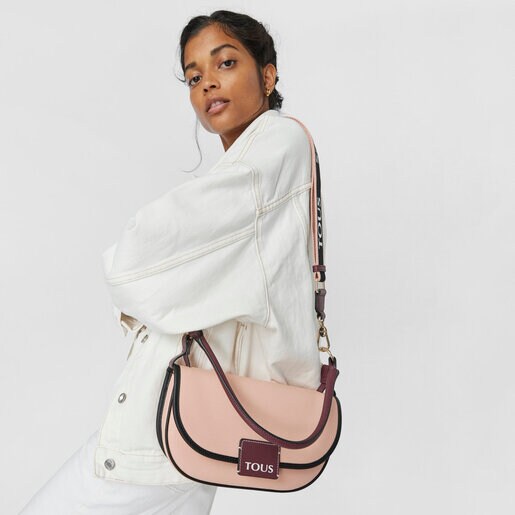 תיק כתף TOUS Halfmoon בצבע ורוד