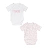 Pack of wrap-over baby bodysuits in Kaos pink