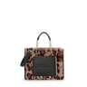 Sac shopping Amaya Wild moyen beige et noir