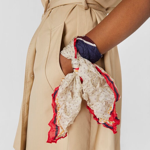 Pink silk TOUS Emmeline Crinkled Scarf