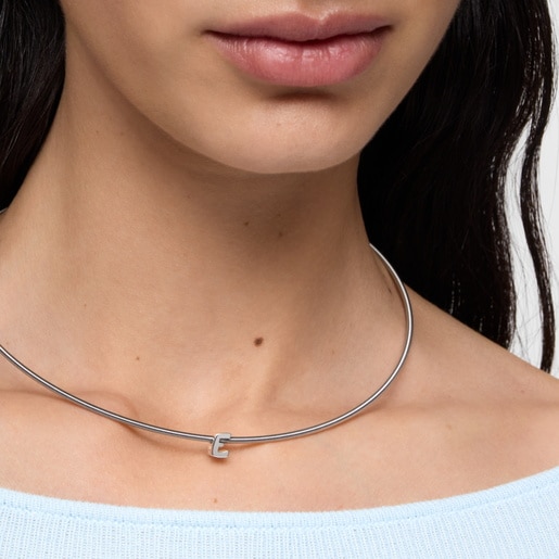 Charm TOUS Mesh Tube de plata letra E 7 mm