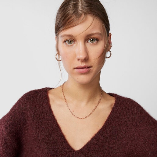 Rose Silver Vermeil TOUS Chain oval Choker