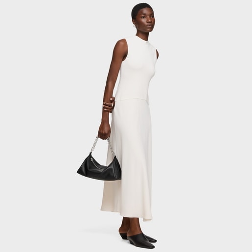 Bandolera chain de piel negra TOUS Fold