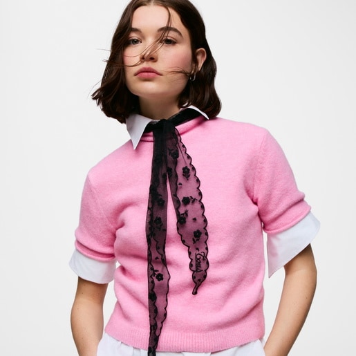 Pañuelo bordado negro TOUS Daisy