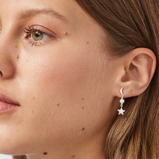 ピアス  Magic Nature  月・星  　シルバー925　パール　