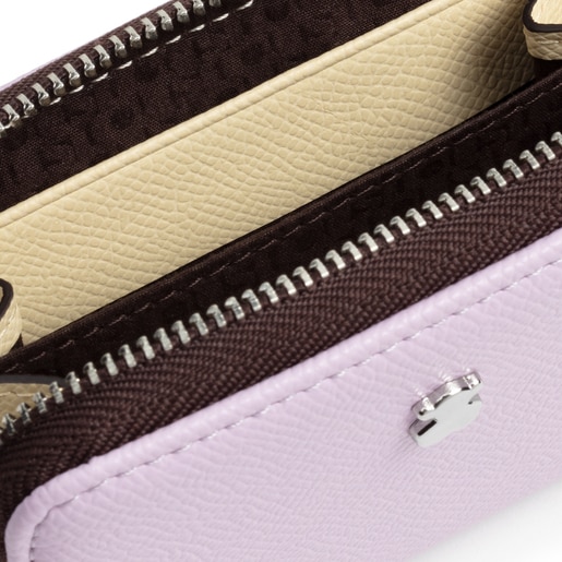 Porte-monnaie New Dubai Saffiano moyen mauve