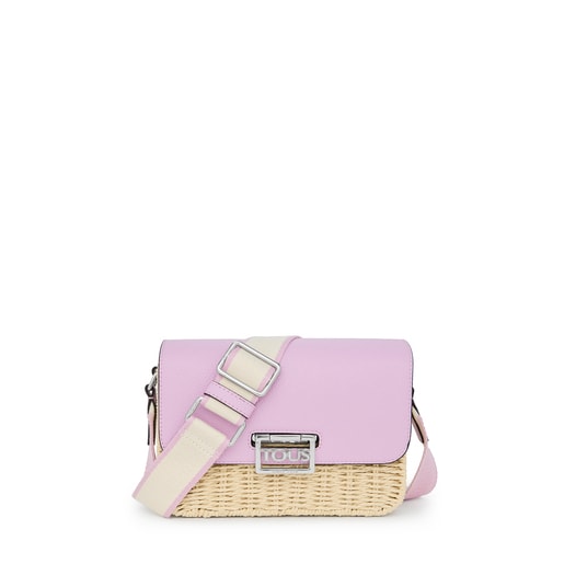 Mauve raffia TOUS Legacy Summer Crossbody bag