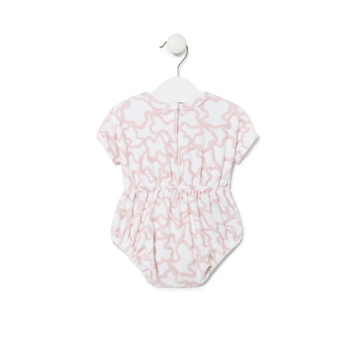 Macacão de bebé de tecido atoalhado Kaos cor-de-rosa