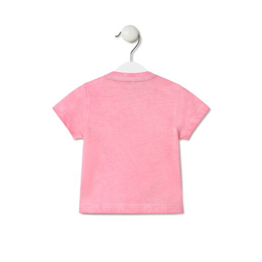 Bold Bear dyed t-shirt in Casual pink