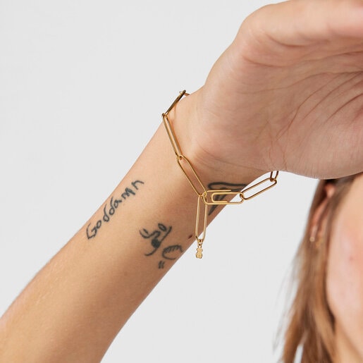 Pulsera clip con baño de oro 18 kt sobre plata TOUS Chain