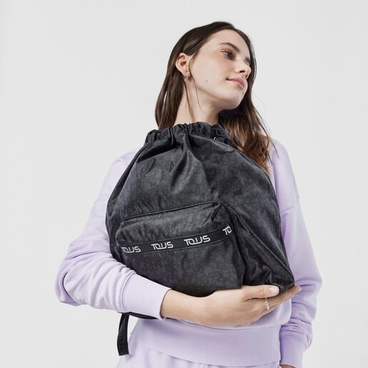 Чернo-серый плоский рюкзак Kaos Mini Sport