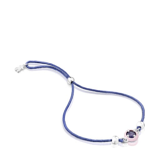 Bracelet TOUS Vibrant Colors en corde bleue avec lapis-lazuli et émail