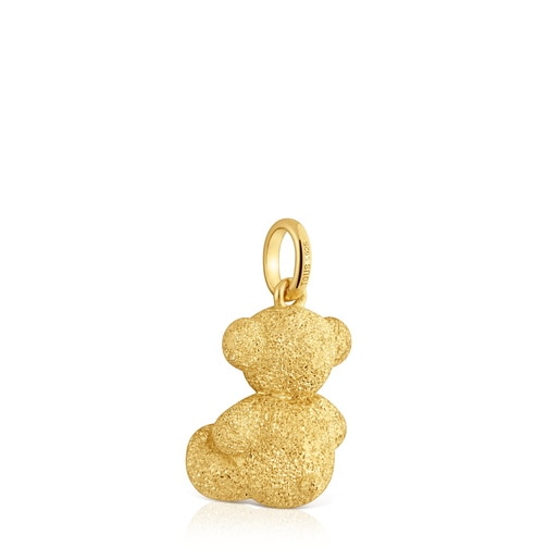 Pendentif ourson en argent plaqué or 18 ct diamanté moyen Bold Bear
