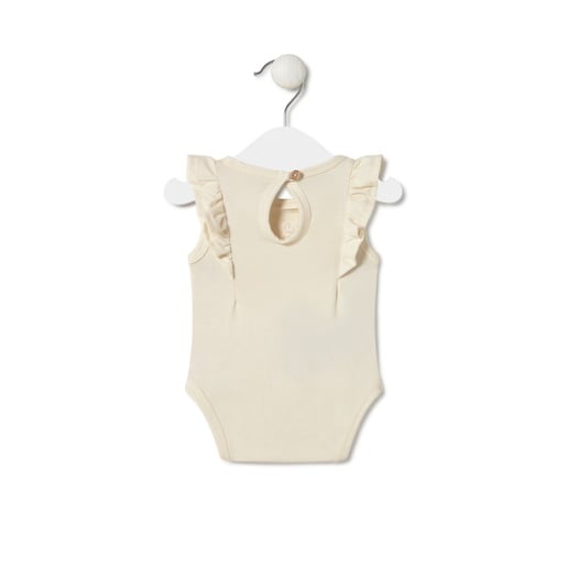 Baby bodysuit with ruffles in Classic ecru