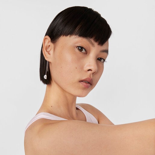 עגילי Wicker ארוכים מכסף