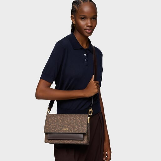 Bandolera mediana marrón Audree Kaos Mini Lines