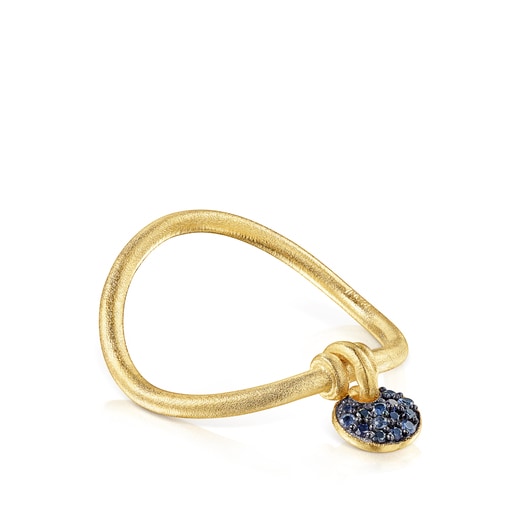 Silver vermeil Luah luna Ring with sapphires