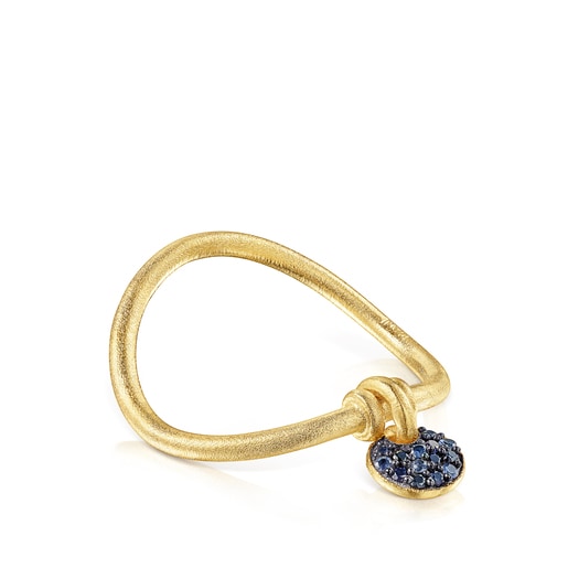 Silver vermeil Luah luna Ring with sapphires | TOUS