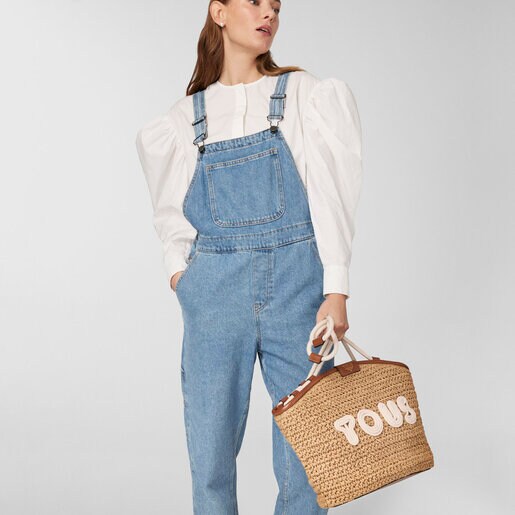 Capazo Tous Craft marron y beige