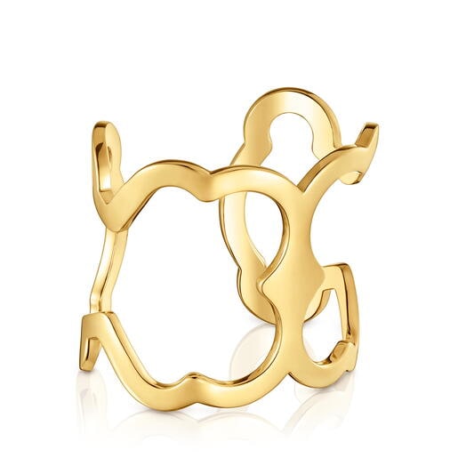 Pulsera esclava xl de acero en color dorado con silueta oso Carrusel